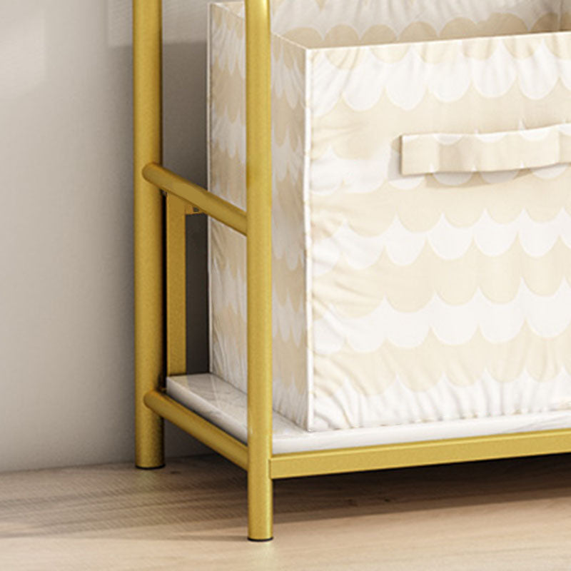 Modern Metal Bookshelf Etagere Vertical Open Shelf Bookcase in Burnish Clearhalo 'Bookcases' 'furn' 'furn_bookcases' 'Furniture' 'Office Furniture' 5672124