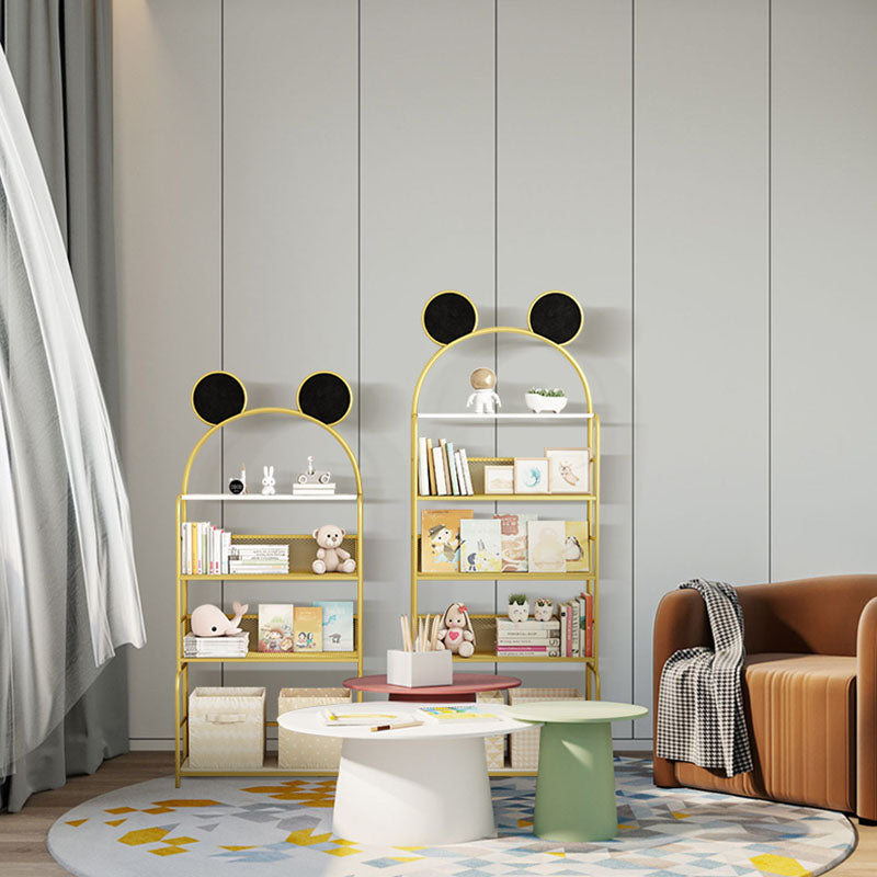 Modern Metal Bookshelf Etagere Vertical Open Shelf Bookcase in Burnish Clearhalo 'Bookcases' 'furn' 'furn_bookcases' 'Furniture' 'Office Furniture' 5672129