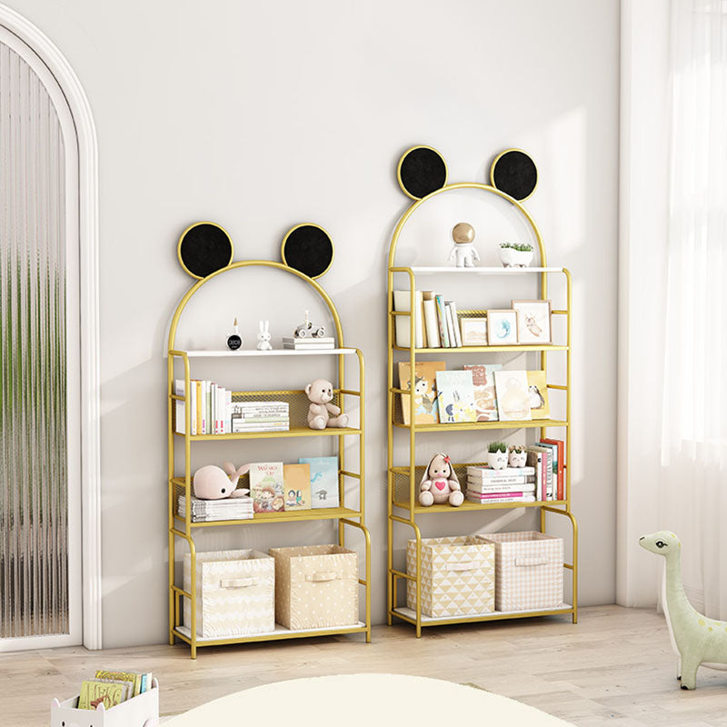 Modern Metal Bookshelf Etagere Vertical Open Shelf Bookcase in Burnish Clearhalo 'Bookcases' 'furn' 'furn_bookcases' 'Furniture' 'Office Furniture' 5672130