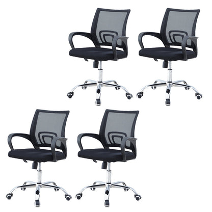 Chaise de tâche noire en acier moderne Hauteur des bras fixes - chaise de bureau réglable