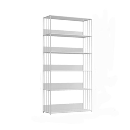 Modern Metal Bookshelf Standard Vertical Open Shelf Bookcase 31.5"L x 11.8"W x 63"H White Clearhalo 'Bookcases' 'furn' 'furn_bookcases' 'Furniture' 'Office Furniture' 5672195