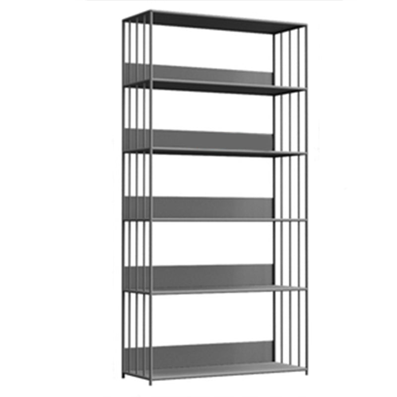 Modern Metal Bookshelf Standard Vertical Open Shelf Bookcase 31.5"L x 11.8"W x 63"H Grey Clearhalo 'Bookcases' 'furn' 'furn_bookcases' 'Furniture' 'Office Furniture' 5672197
