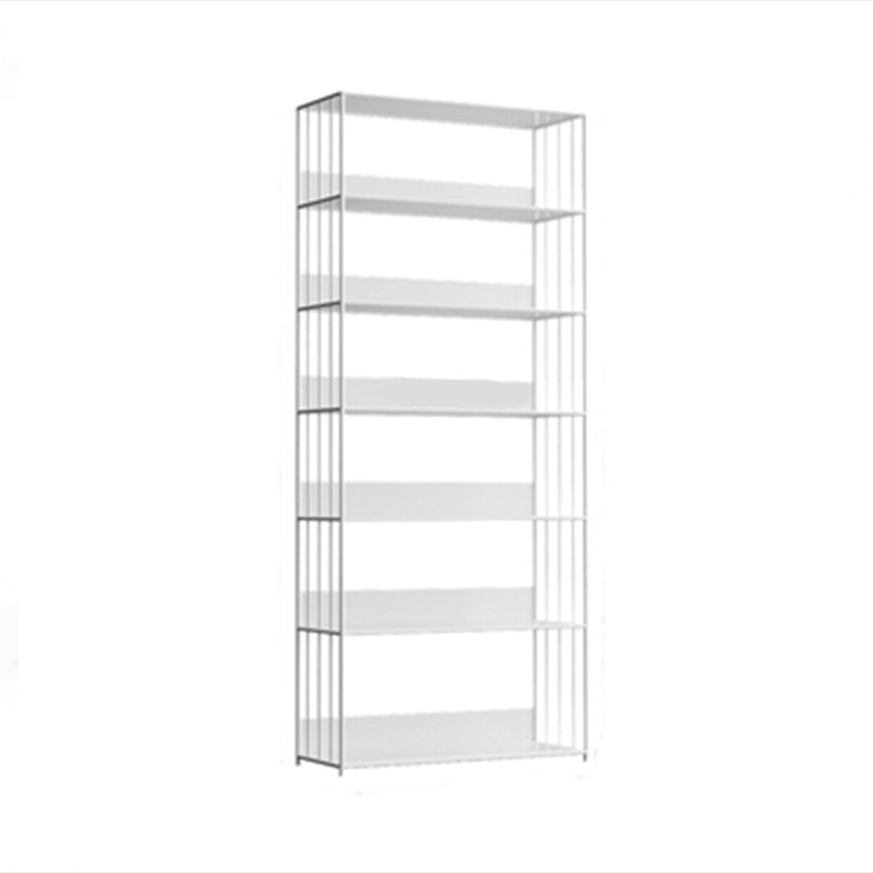 Modern Metal Bookshelf Standard Vertical Open Shelf Bookcase 31.5"L x 11.8"W x 74.8"H White Clearhalo 'Bookcases' 'furn' 'furn_bookcases' 'Furniture' 'Office Furniture' 5672199