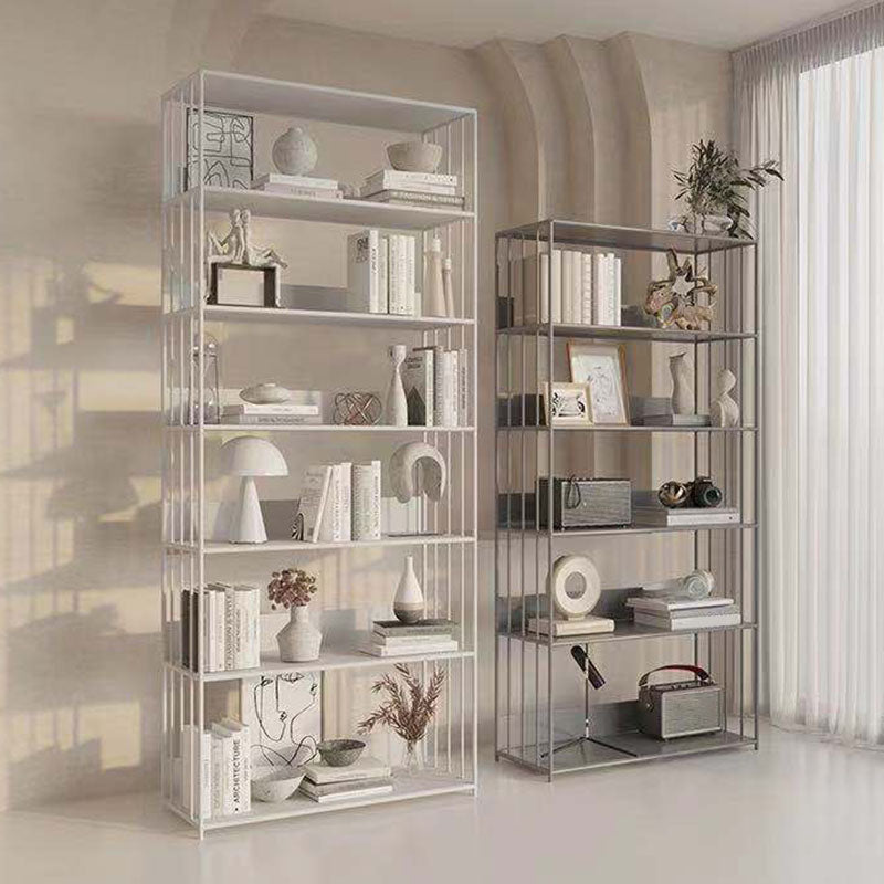 Modern Metal Bookshelf Standard Vertical Open Shelf Bookcase Clearhalo 'Bookcases' 'furn' 'furn_bookcases' 'Furniture' 'Office Furniture' 5672207