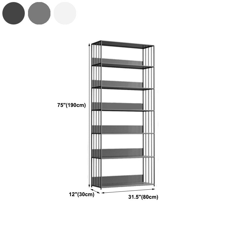 Modern Metal Bookshelf Standard Vertical Open Shelf Bookcase Clearhalo 'Bookcases' 'furn' 'furn_bookcases' 'Furniture' 'Office Furniture' 5672210