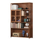 Modern Bamboo Bookshelf Brown Closed Back Shelf Bookcase With Cabinets