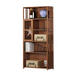 Modern Bamboo Bookshelf Brown Closed Back Shelf Bookcase With Cabinets