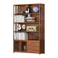 Modern Bamboo Bookshelf Brown Closed Back Shelf Bookcase With Cabinets