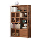 Modern Bamboo Bookshelf Brown Closed Back Shelf Bookcase With Cabinets