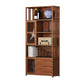 Modern Bamboo Bookshelf Brown Closed Back Shelf Bookcase With Cabinets