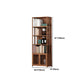 Modern Bamboo Bookshelf Brown Closed Back Shelf Bookcase With Cabinets