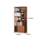 Modern Bamboo Bookshelf Brown Closed Back Shelf Bookcase With Cabinets