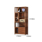 Modern Bamboo Bookshelf Brown Closed Back Shelf Bookcase With Cabinets