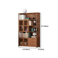 Modern Bamboo Bookshelf Brown Closed Back Shelf Bookcase With Cabinets
