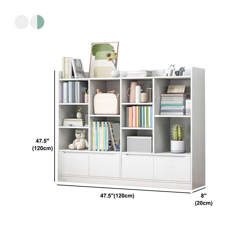 Estantería de madera 8 "D Bookshelf de atrás cerrada con puertas para sala de estar
