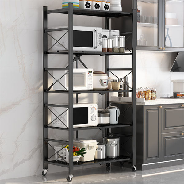 Modern Carbon Steel Bookcase with Folding Geometric Bookshelf for Any Room