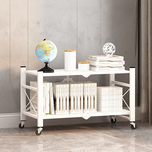 Modern Carbon Steel Bookcase with Folding Geometric Bookshelf for Any Room