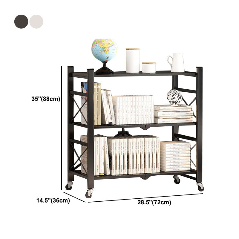 Modern Carbon Steel Bookcase with Folding Geometric Bookshelf for Any Room