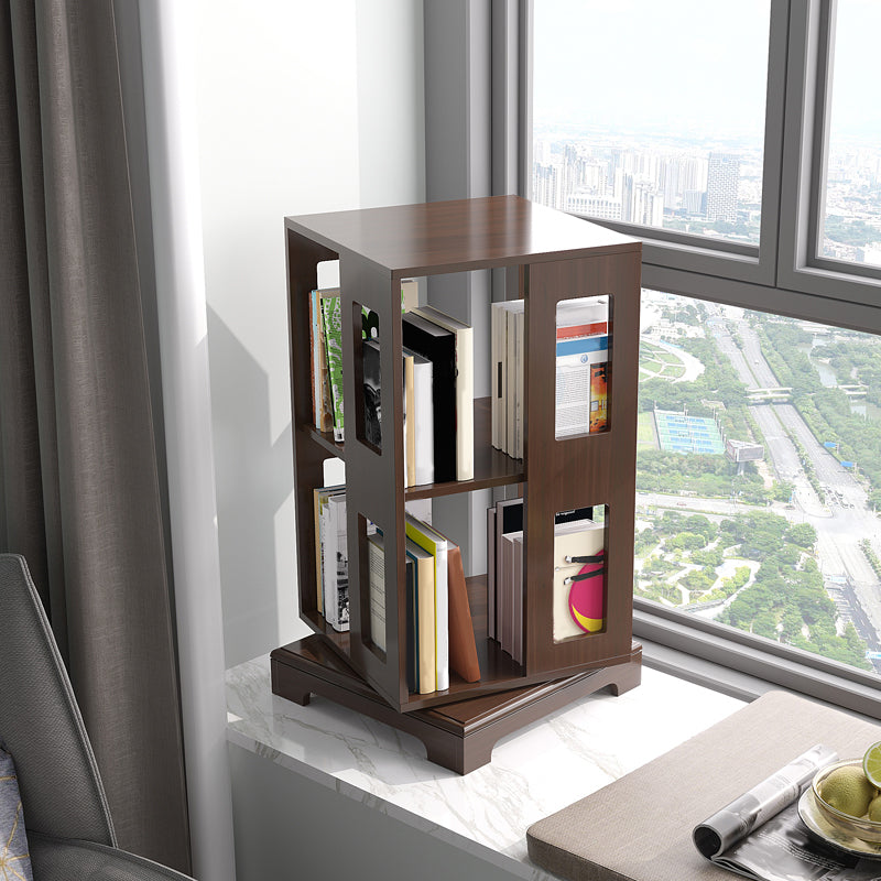 ソリッドウッドブックシェルフスカンジナビアの回転可能なオープンバックブックシェルフ