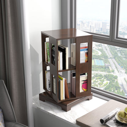 ソリッドウッドブックシェルフスカンジナビアの回転可能なオープンバックブックシェルフ