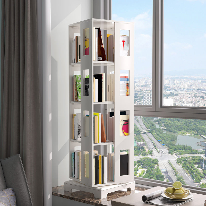 ソリッドウッドブックシェルフスカンジナビアの回転可能なオープンバックブックシェルフ