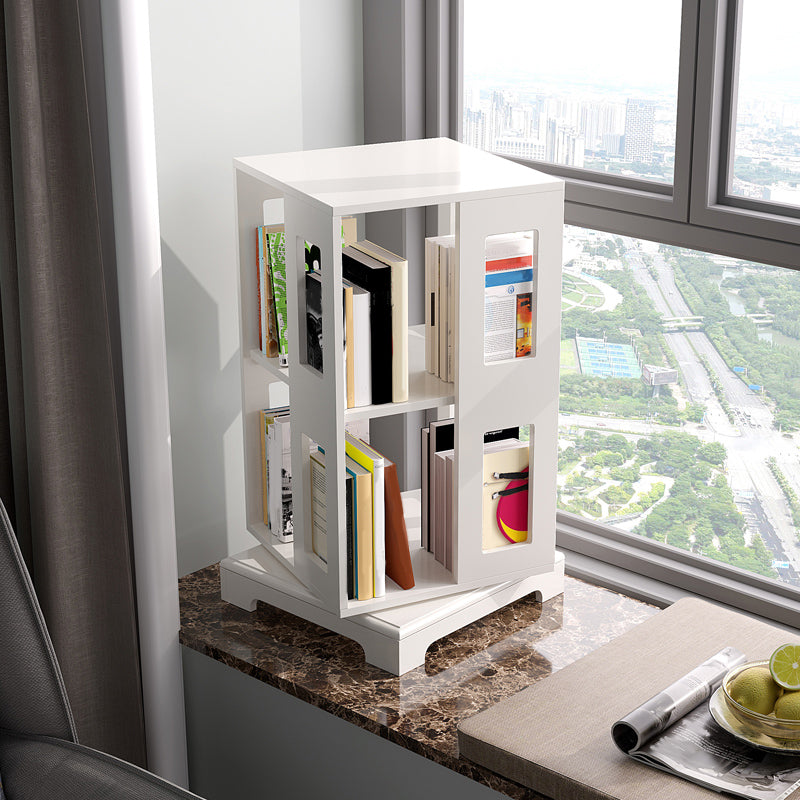 ソリッドウッドブックシェルフスカンジナビアの回転可能なオープンバックブックシェルフ