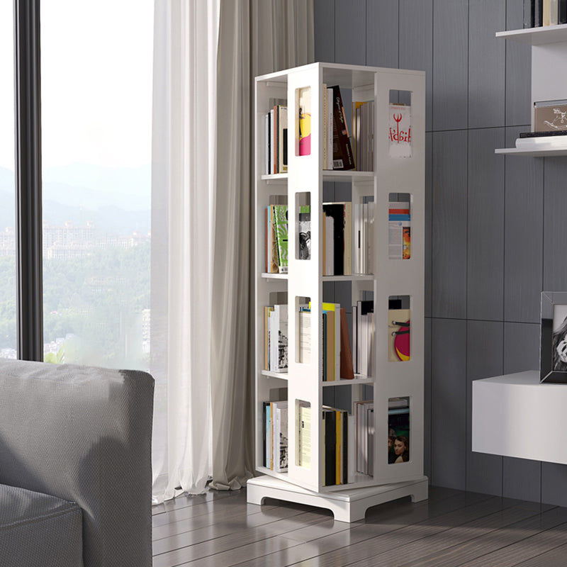 ソリッドウッドブックシェルフスカンジナビアの回転可能なオープンバックブックシェルフ