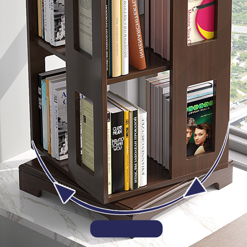 ソリッドウッドブックシェルフスカンジナビアの回転可能なオープンバックブックシェルフ