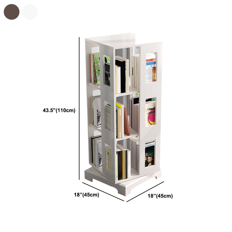 ソリッドウッドブックシェルフスカンジナビアの回転可能なオープンバックブックシェルフ