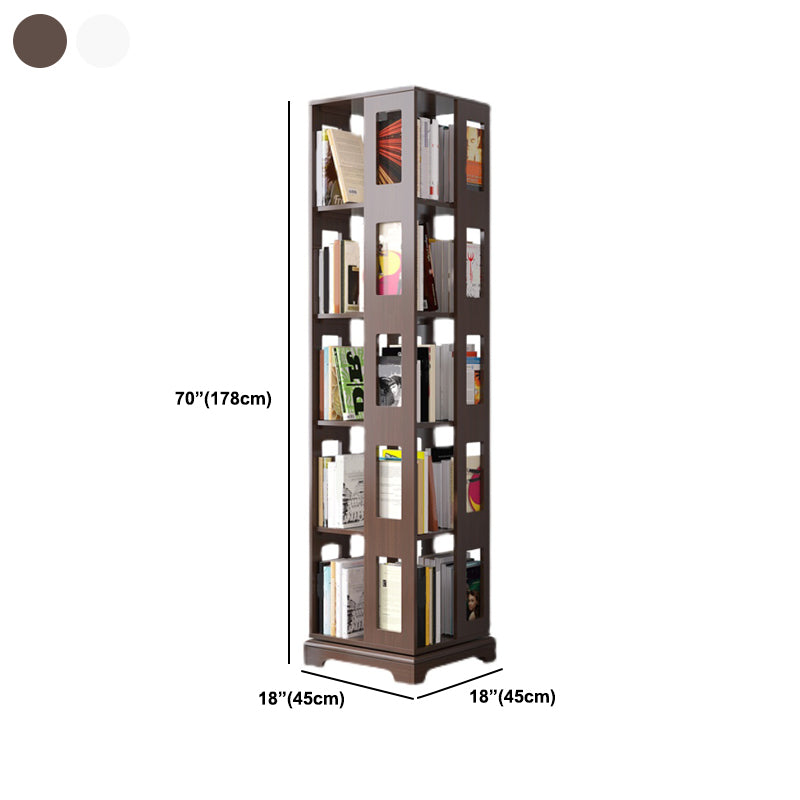 ソリッドウッドブックシェルフスカンジナビアの回転可能なオープンバックブックシェルフ