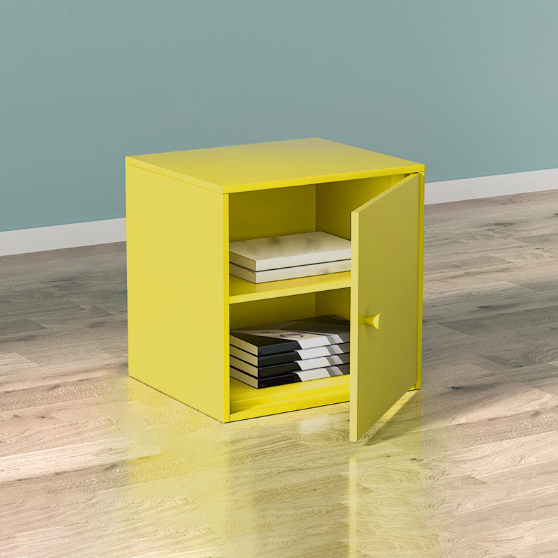 Modern Square Bookcase Metal Bookshelf for Bedroom , 13.7" W X 11.8" D X 13.7" H