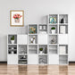Modern Square Bookcase Metal Bookshelf for Bedroom , 13.7" W X 11.8" D X 13.7" H