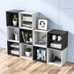Modern Square Bookcase Metal Bookshelf for Bedroom , 13.7" W X 11.8" D X 13.7" H