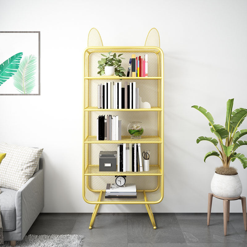 Modern Vertical Bookcase Metal Closed Storage Bookshelf for Bedroom , 31.5" W X 14" D