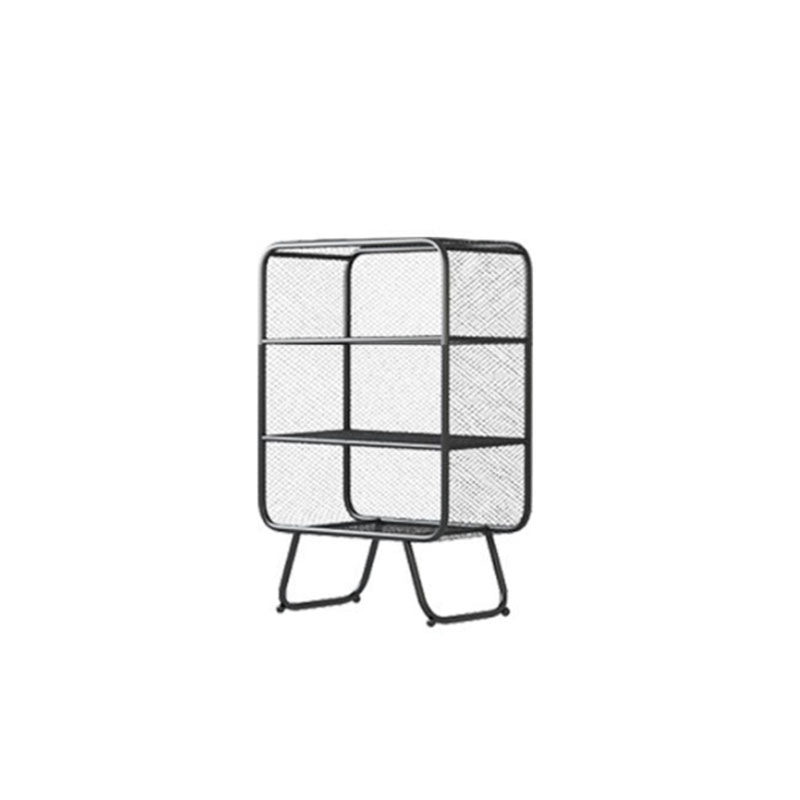 Modern Vertical Bookcase Metal Closed Storage Bookshelf for Bedroom , 31.5" W X 14" D