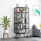Modern Vertical Bookcase Metal Closed Storage Bookshelf for Bedroom , 31.5" W X 14" D