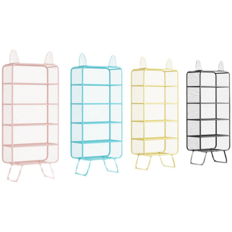 Modern Vertical Bookcase Metal Closed Storage Bookshelf for Bedroom , 31.5" W X 14" D