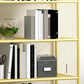 Modern Vertical Bookcase Metal Closed Storage Bookshelf for Bedroom , 31.5" W X 14" D