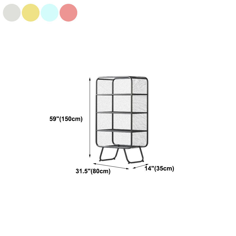 Modern Vertical Bookcase Metal Closed Storage Bookshelf for Bedroom , 31.5" W X 14" D