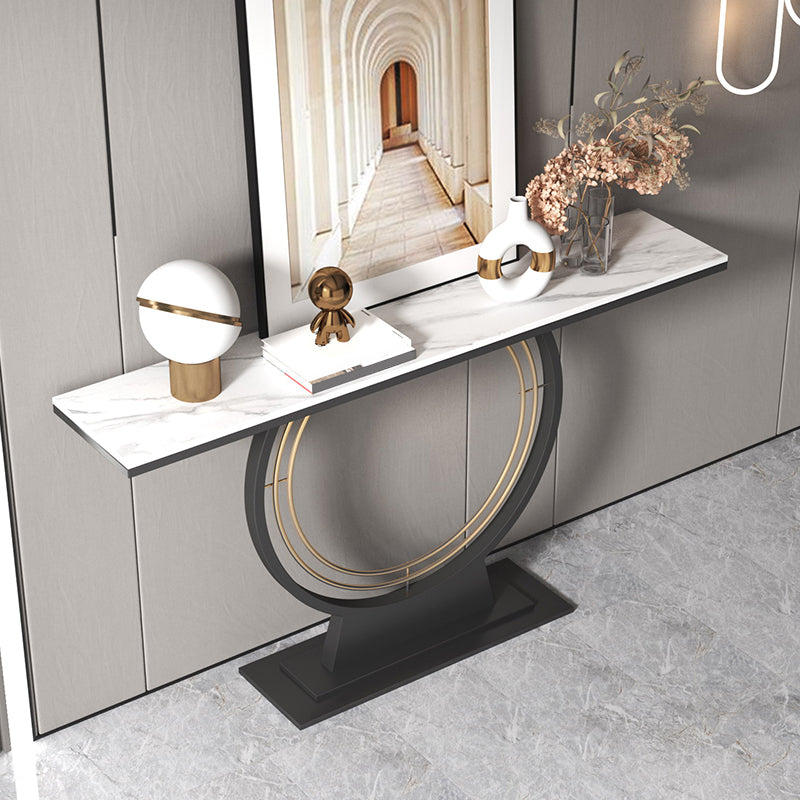 Tabella della console in ardesia di ferro contemporanea rettangolo tavolo da estremità resistente alle macchie