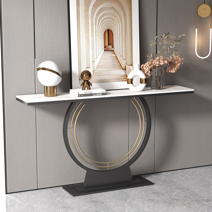 Tabella della console in ardesia di ferro contemporanea rettangolo tavolo da estremità resistente alle macchie