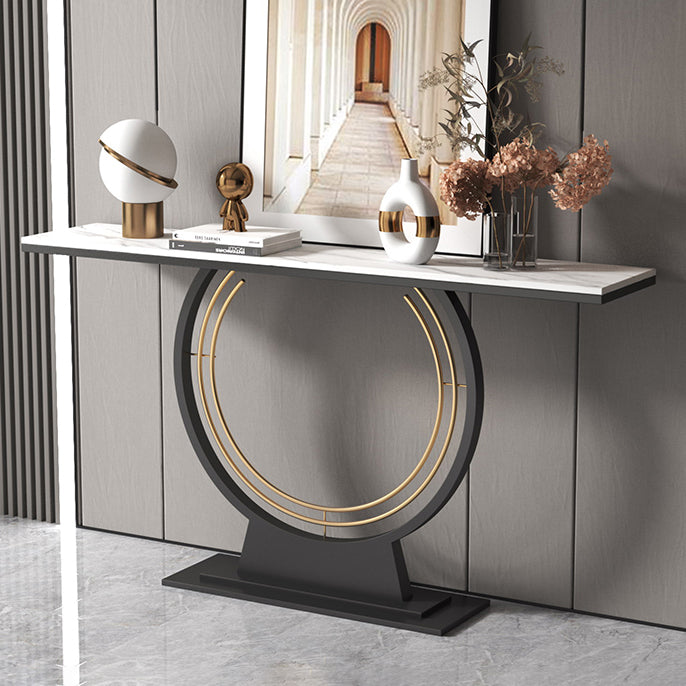 Tabella della console in ardesia di ferro contemporanea rettangolo tavolo da estremità resistente alle macchie