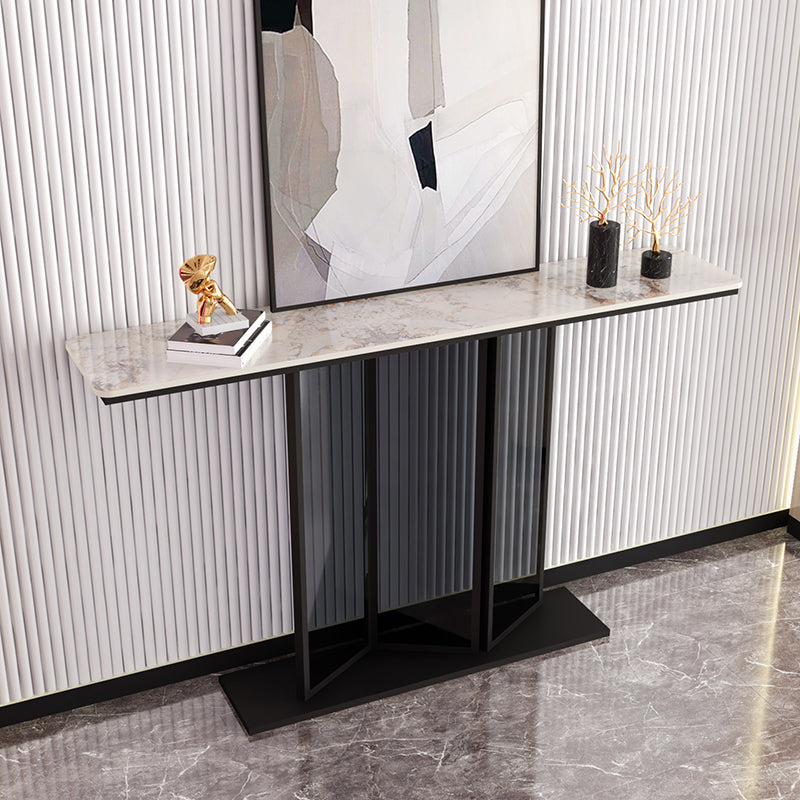 Tabella della console di ferro in ardesia contemporanea tavolo da divano resistente alla macchia rettangolo