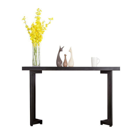 Tavolo di console moderna di metà secolo con top rettangolo di legno per Hall