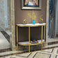 Modern Half Moon Console Table with Storage Shelf and Marble Top Clearhalo 'Console Tables' 'console_tables' 'Entry & Mudroom Furniture' 'furn' 'furn_console_tables' 'Furniture' 5672639