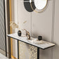 Tavolo console glam con top in pietra rettangolo e base nera per Hall