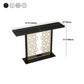 Tavolo console glam con top in pietra rettangolo e base nera per Hall