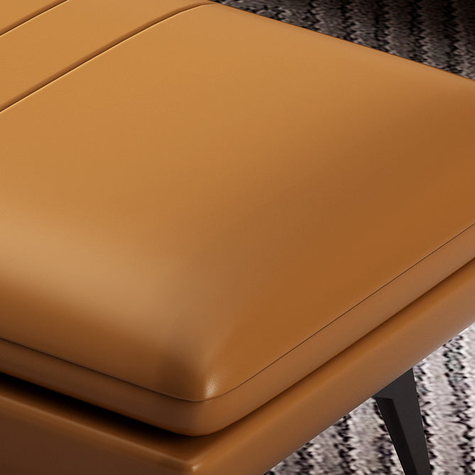 Modern Genuine Leather Bench 18"H Bedroom Seating Bench with Adjustable Headrest Clearhalo 'Benches' 'Chairs & Seating' 'furn' 'furn_benches' 'Furniture' 'Living Room Furniture' 5672818