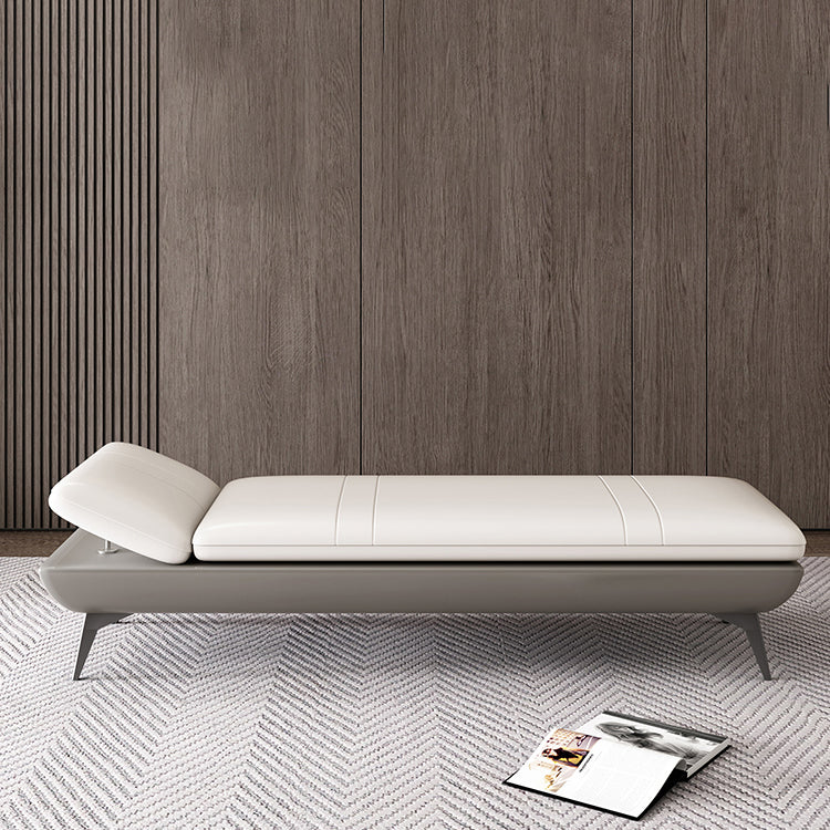 Modern Genuine Leather Bench 18"H Bedroom Seating Bench with Adjustable Headrest Clearhalo 'Benches' 'Chairs & Seating' 'furn' 'furn_benches' 'Furniture' 'Living Room Furniture' 5672824