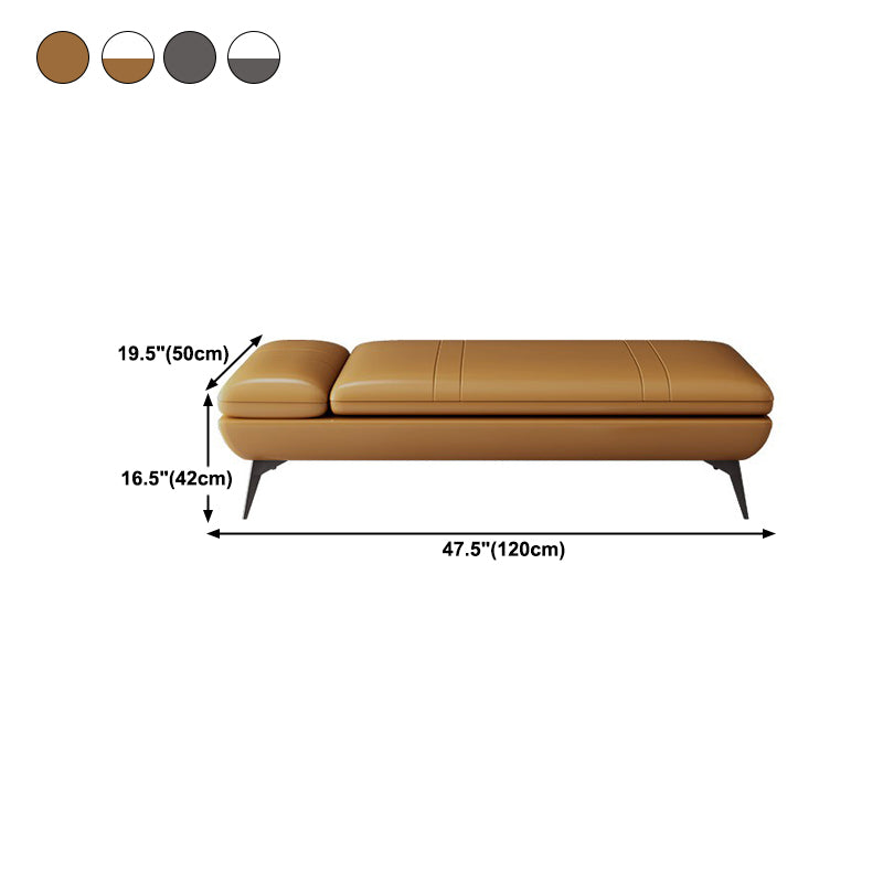Modern Genuine Leather Bench 18"H Bedroom Seating Bench with Adjustable Headrest Clearhalo 'Benches' 'Chairs & Seating' 'furn' 'furn_benches' 'Furniture' 'Living Room Furniture' 5672825